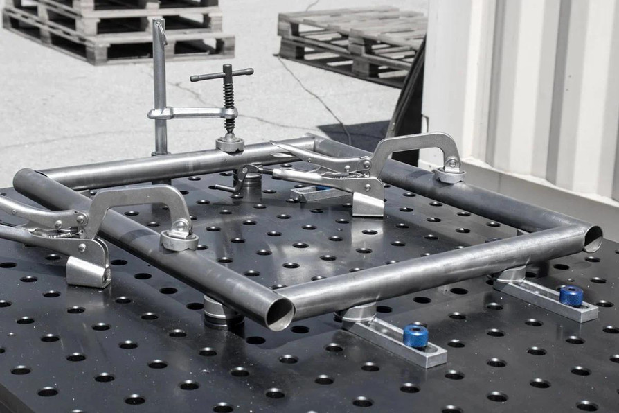 StrongHand Tools Rhino Cart™ Mobile Fixturing Station, 48" x 30" with 66 Piece Fixturing Kit 