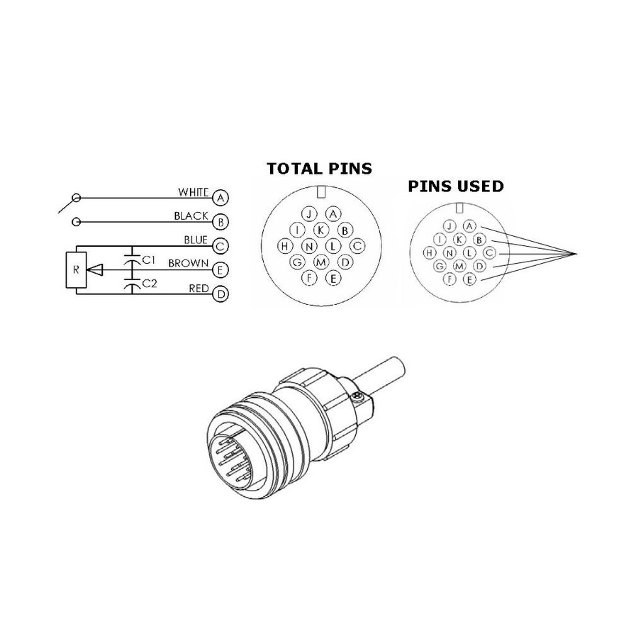 CK Worldwide Miller® Style Built-In Handle Rotary Amp Control (14 Pin) 