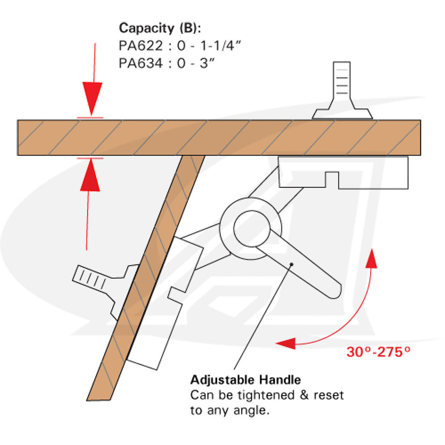 StrongHand Tools JointMaster Adjustable Angle Double Locking Clamp 