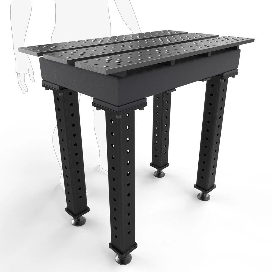 BuildPro™ 2' (0.56m) x 3' Welding Table - Nitride Finish