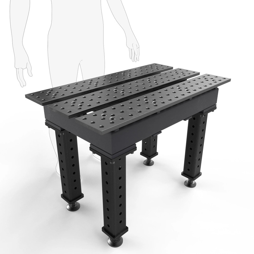BuildPro™ 2' (0.56m) x 3' Welding Table - Nitride Finish