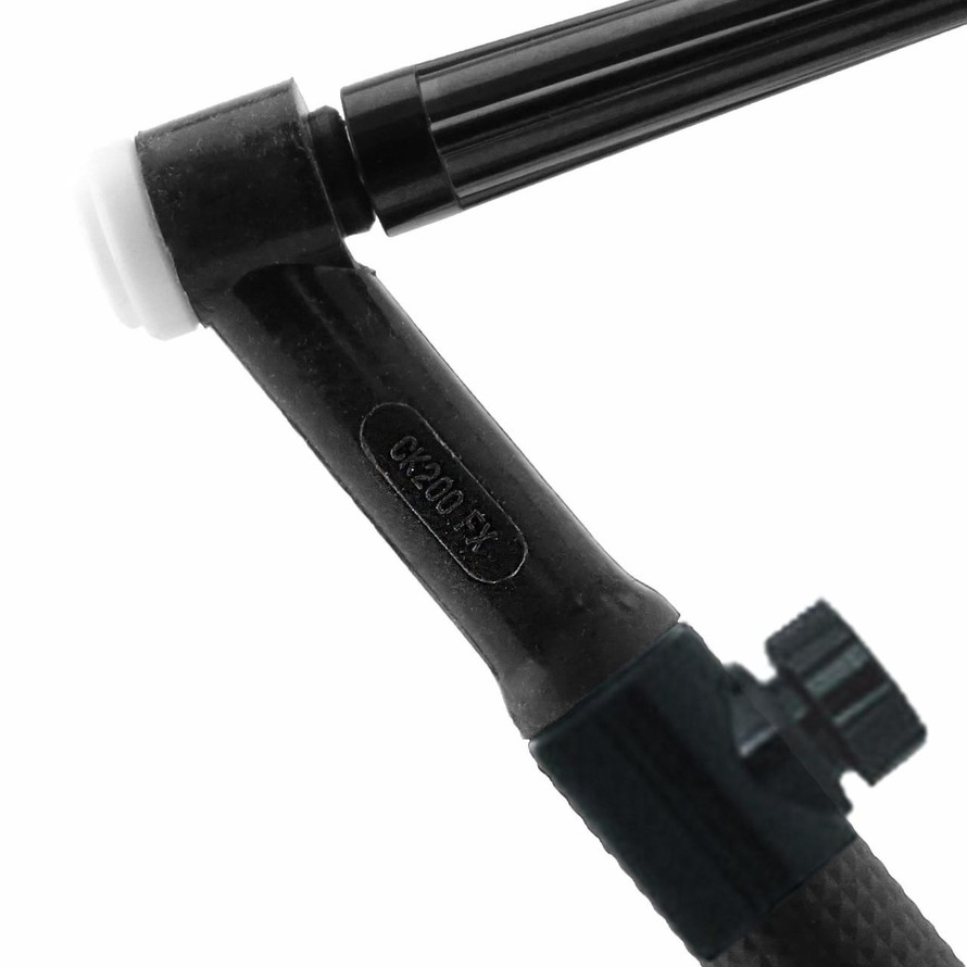 CK Worldwide Flexible Water-Cooled 70º Head 250Amp TIG Torch with Valve, Handle 