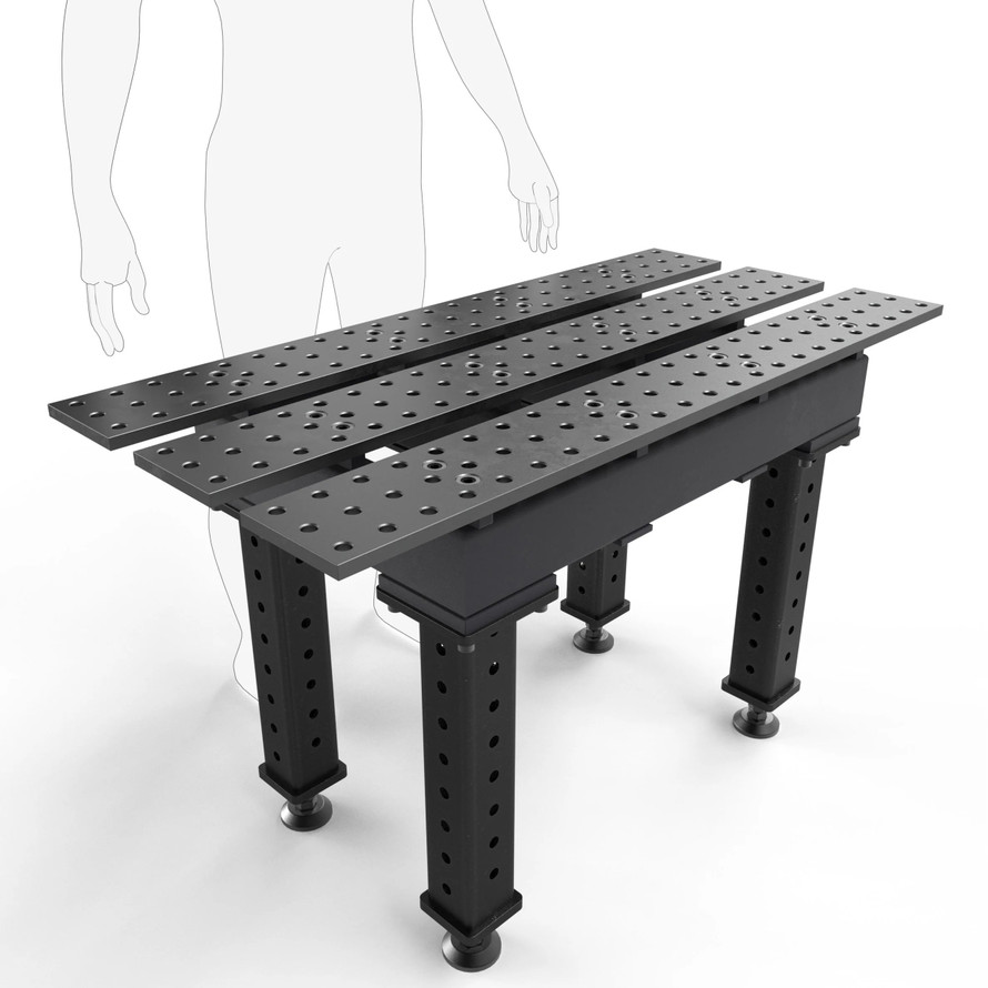 BuildPro™ 2' (0.56m) x 4' Welding Table - Nitride Finish