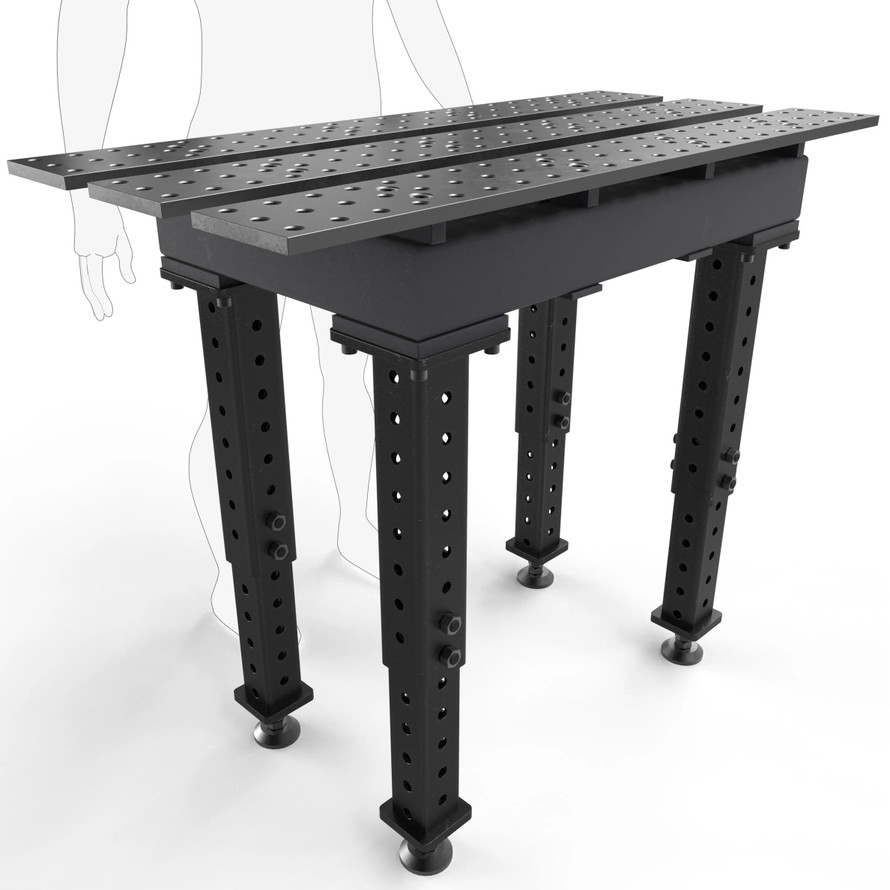 BuildPro™ 2' (0.56m) x 4' Welding Table - Nitride Finish