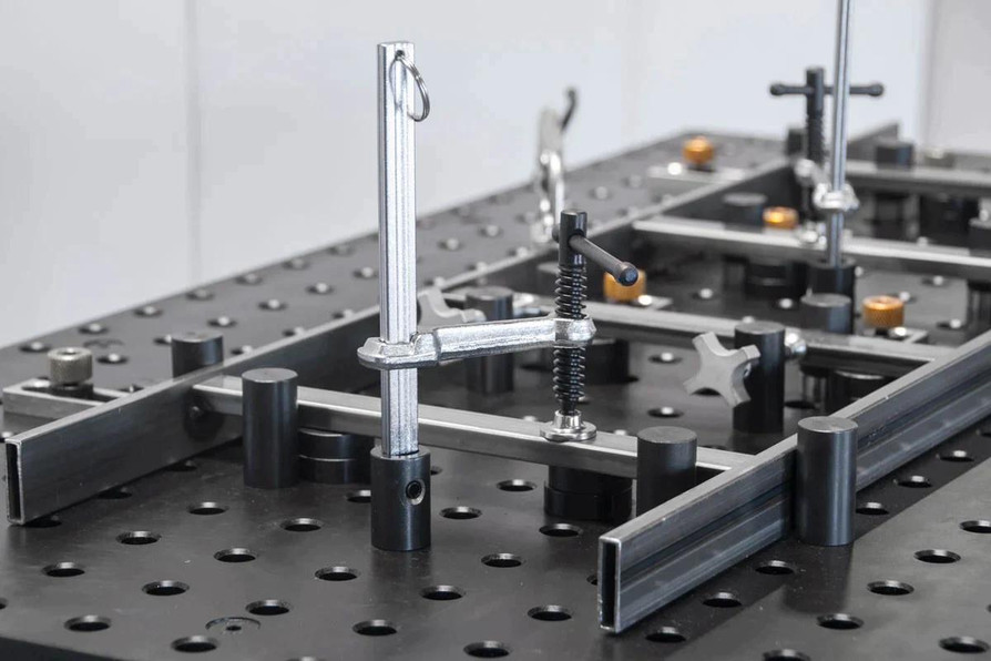 StrongHand Tools Rhino Cart™ Mobile Fixturing Station, 60" x 30" with 66 Piece Fixturing Kit 