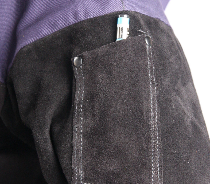 BSX™ FR Cotton & Cowhide Hybrid Welding Jacket, Navy & Black