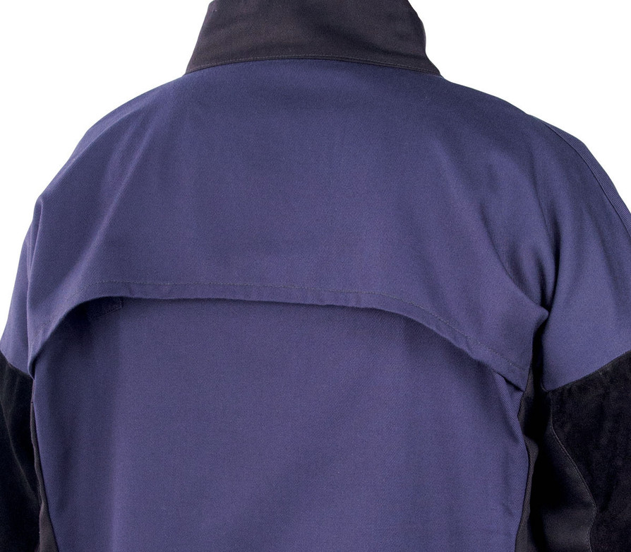 BSX™ FR Cotton & Cowhide Hybrid Welding Jacket, Navy & Black