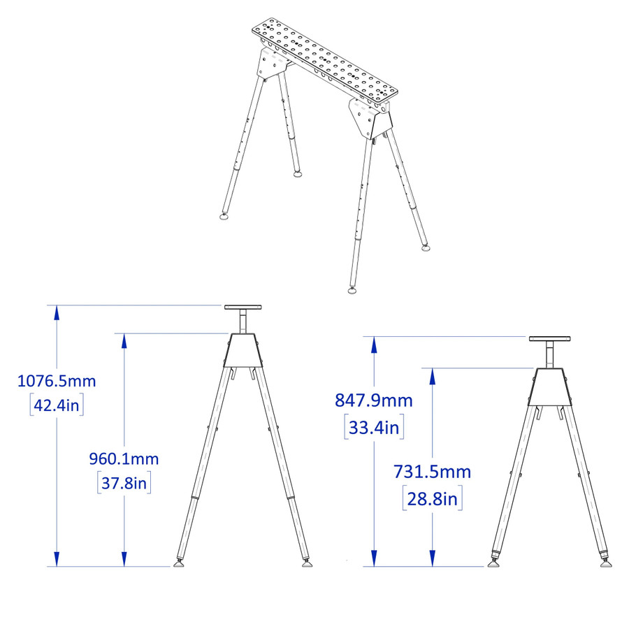 Fixturing Sawhorse Kit (36" x 6") 5/8" System