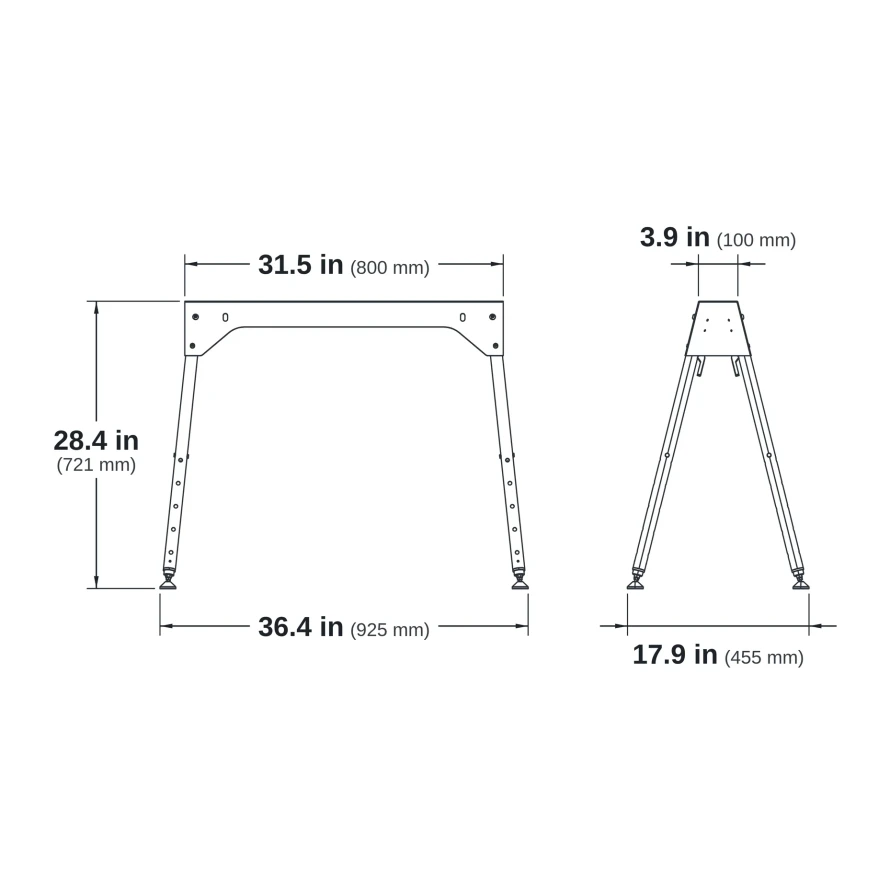 Integrated Adjustable Sawhorse Leg