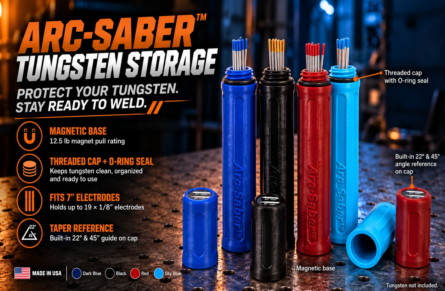 Arc-Saber Tungsten Storage Containers