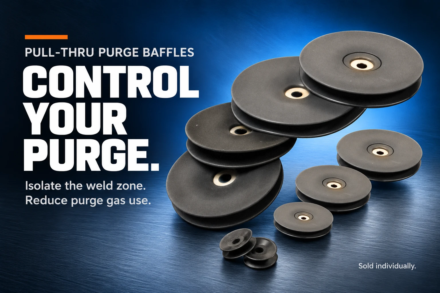 Pull-thru purge baffle sizes, sold individually