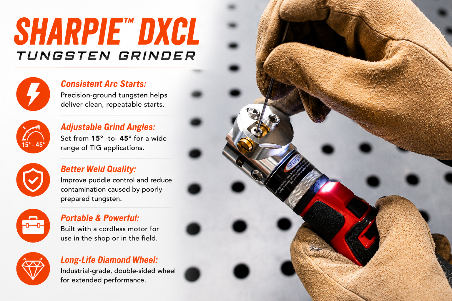 Cordless Sharpie DX tungsten grinder