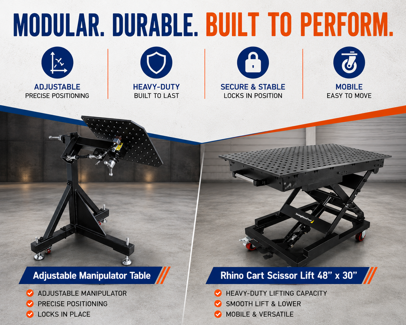 Strong Hand Tools Welding Manipulator and Scissor Lift Summer Promotion