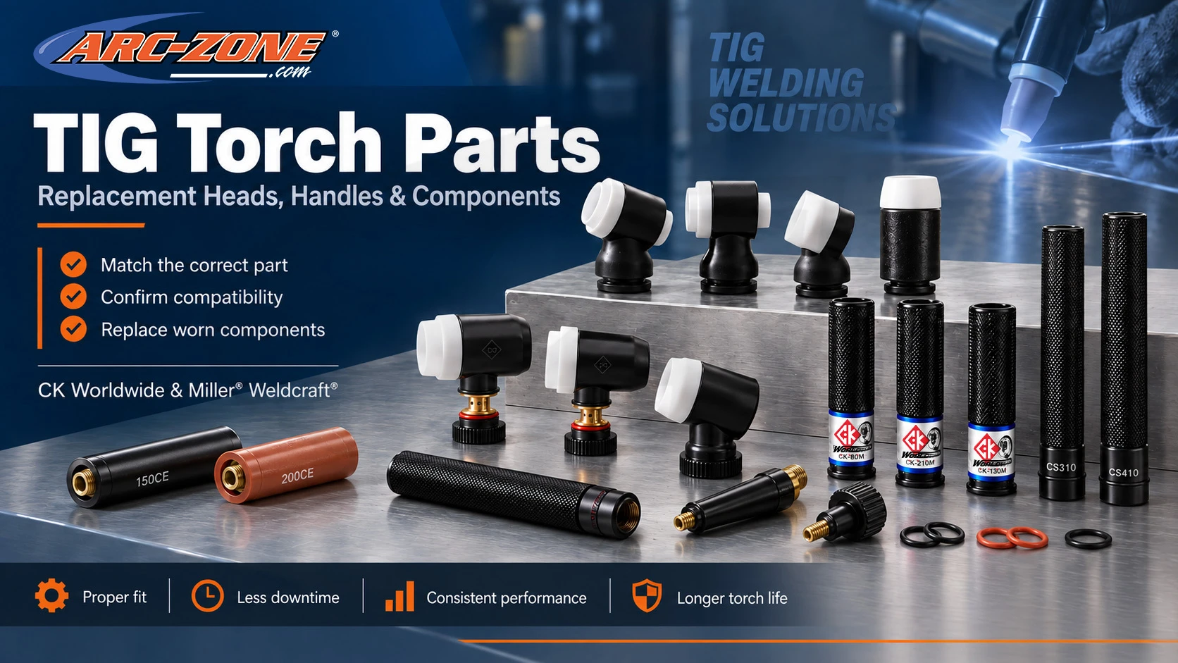 TIG Torch Replacement Parts and Components from Arc-Zone