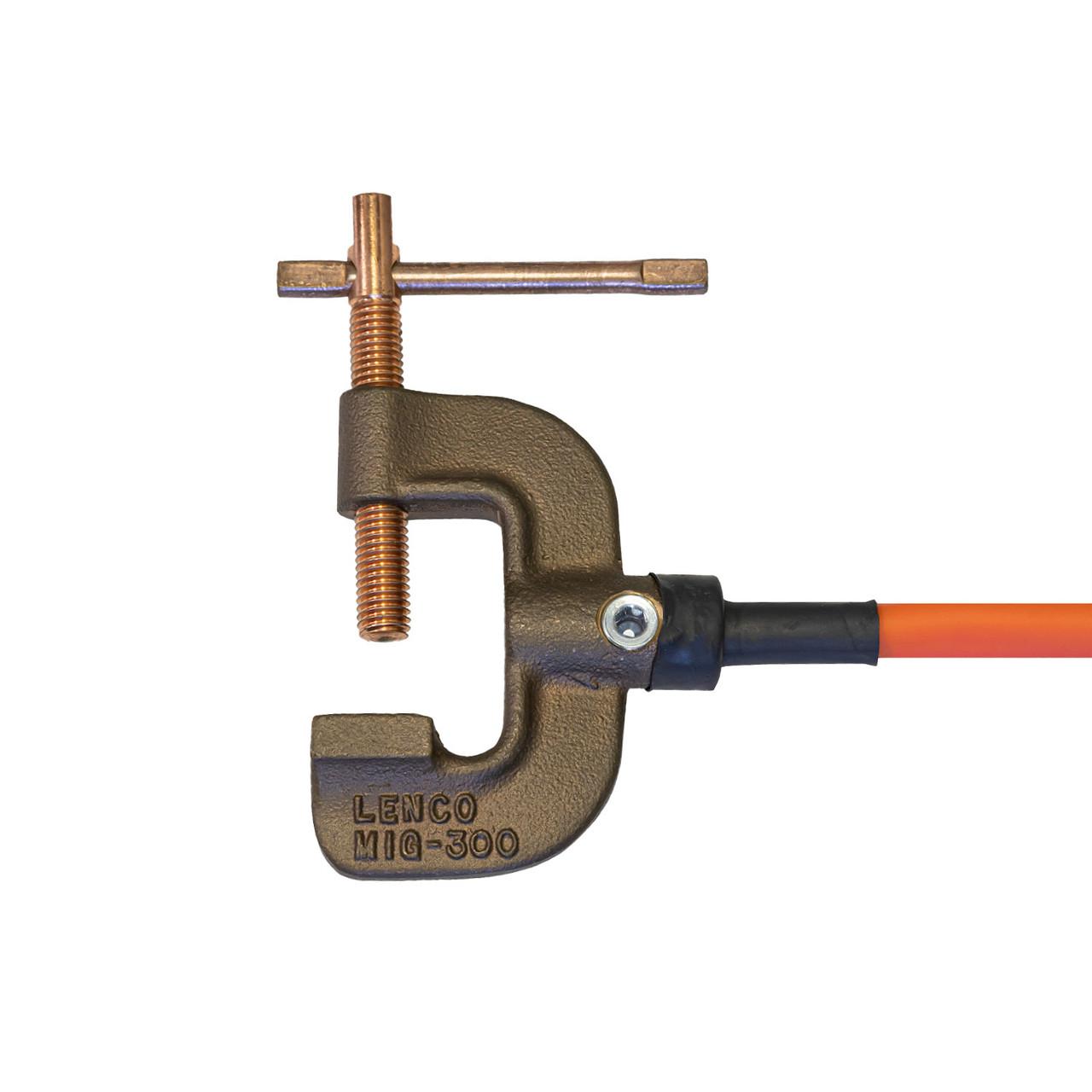 C-Clamp MIG Ground Cable - 5' Shorty Whip to LC-40 Male - Arc-Zone