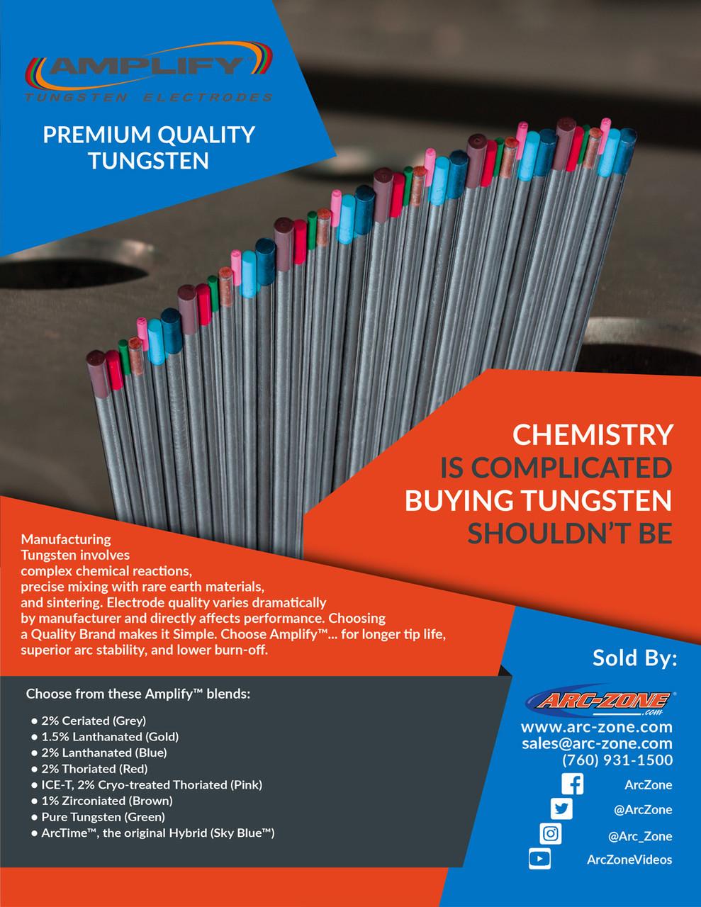 Amplify 2% Ceriated Tungsten Electrodes - Grey Tip