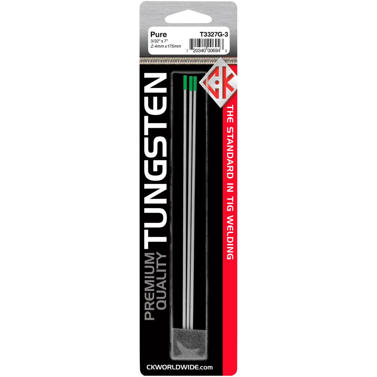 CK Pure Tungsten - Green Tip (3 pack) | Arc-Zone.com