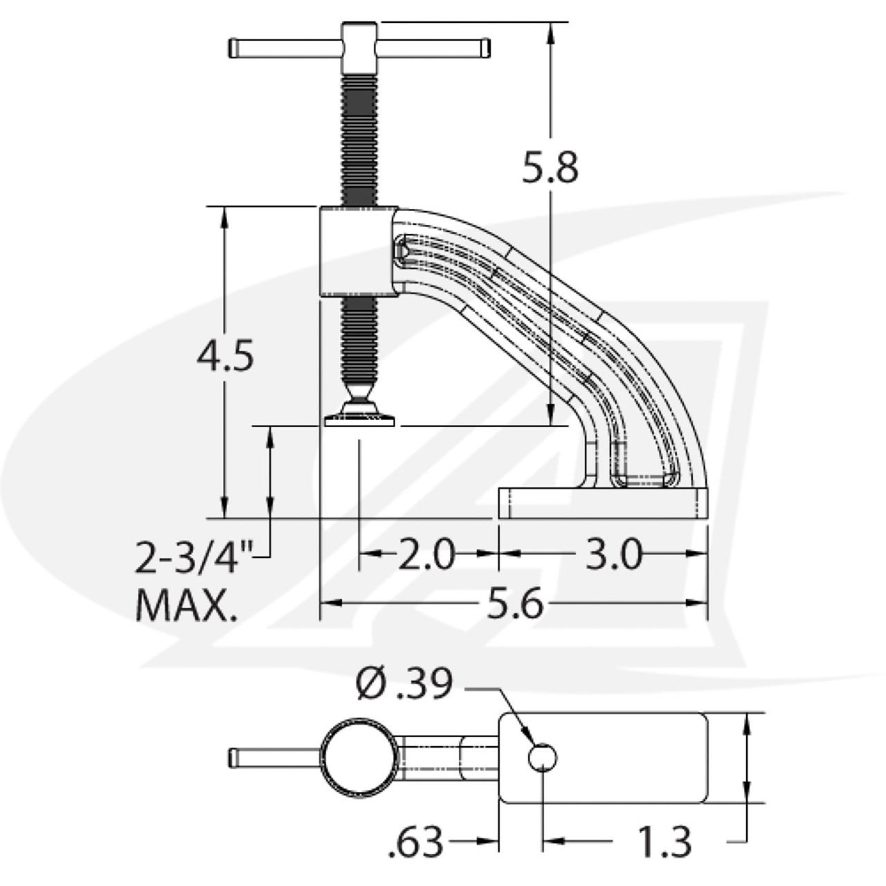 Mounted Hold Down Clamp - StrongHand Tools | Arc-Zone.com