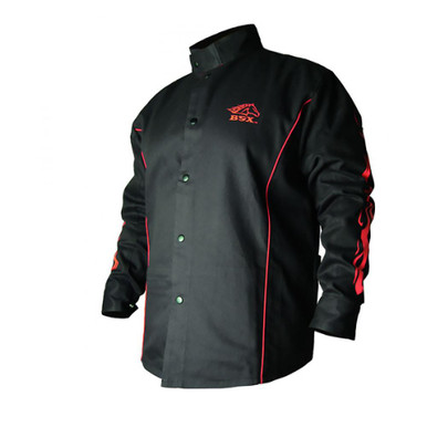 Black Stallion Stryker™ Flame Resistant Welding Jacket - Black Flames