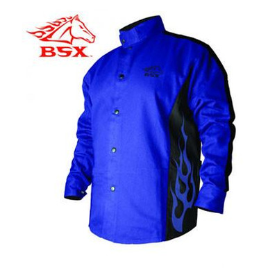 Black Stallion Stryker™ Flame Resistant Welding Jacket - Blue Flames