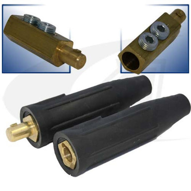 Lenco 500 Amp Large Dinse Style Cable Connector - Black