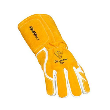 Tillman® Top Grain / Split Cowhide with a Glide Patch™ and Leather Heat Shield; Cotton Fleece Lined MIG Gloves