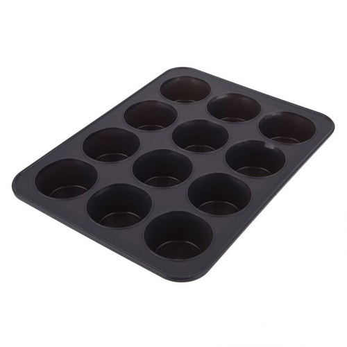 Silicone Muffin Pan 12 Cup Charcoal