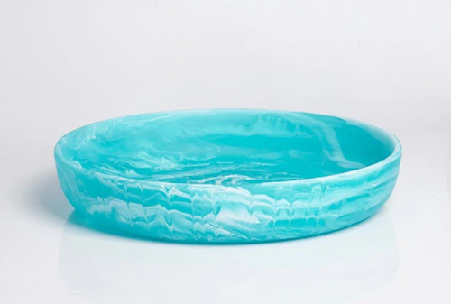 Nashi Swirl Platter Rnd Sml Turquoise