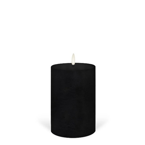 Battery Candle Pillar Black 7.8x15.2cm