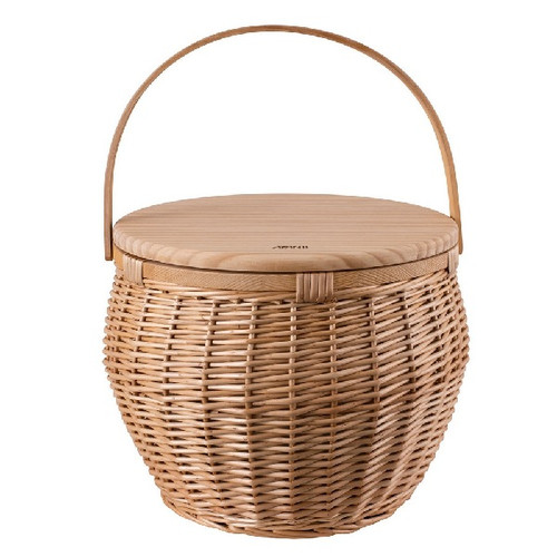 Picnic Basket Round Pine Top