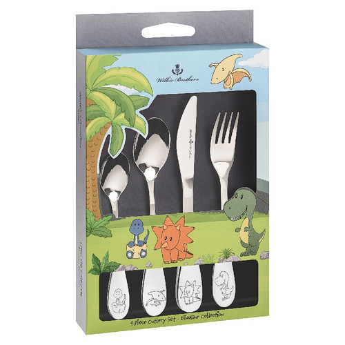 Kids Cutlery Set 4 Piece Dinosaur