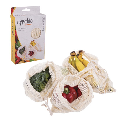 Cotton Net Produce Bags Set 3