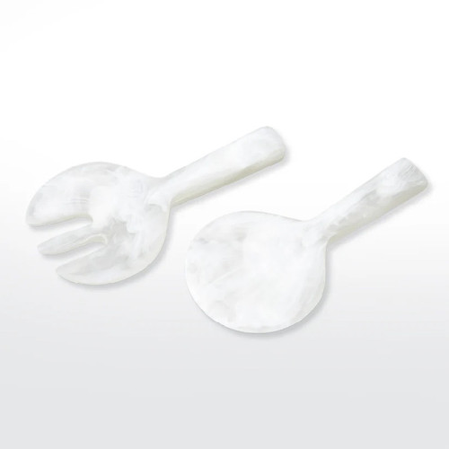 Nashi Salad Servers Short White