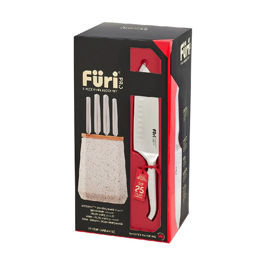 Furi Stone Block Knife Set 5pc Sepia