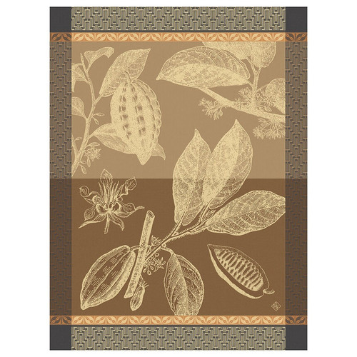 Jacquard Teatowel Chocolats Feve Brown
