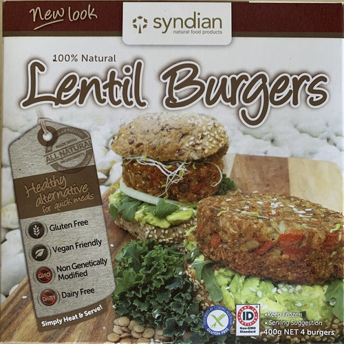 Syndian Veg & Lentil Burger 400g 4pack