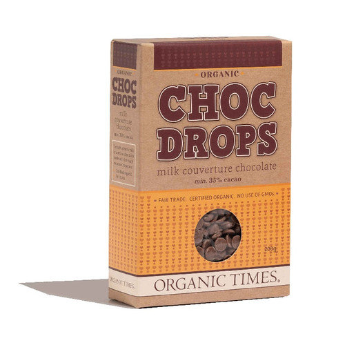 Organic Times Choc Drops Milk 200g