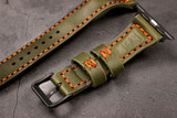 Classic Leather Apple Watch Band - Olive Green Minerva