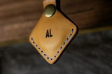 Leather AirTag Keychain - Natural Minerva