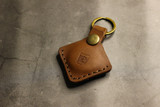 Leather AirTag Keychain - Walnut Minerva