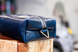 Leather Dopp Kit - Navy Blue Balmoral