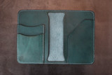 Leather Passport Wallet - Turquoise Minerva