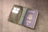 Leather Passport Wallet - Evergreen