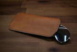 Leather Sunglass Sleeve - Walnut Minerva