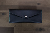 Leather Money Envelope - Black Minerva