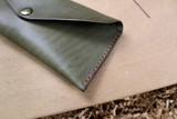 Leather Money Envelope - Grey Minerva