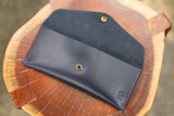 Leather Money Envelope - Navy Blue Balmoral