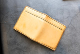 Leather Slim Minimalist Wallet - Natural Minerva