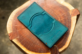 Leather Slim Minimalist Wallet - Turquoise Minerva