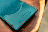 Leather Slim Minimalist Wallet - Turquoise Minerva